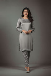 Ready-to-Wear Dull Silk (Pulse) 2-Piece Dress | Khaleesi Clothing
