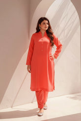 Ready-to-Wear Boski Linen 2-Piece Dress – Salmon Elegance | Khaleesi Clothing