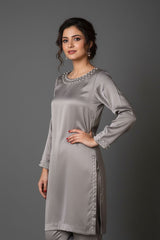 Ready-to-Wear Dull Silk (Pulse) 2-Piece Dress | Khaleesi Clothing