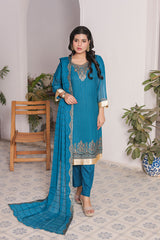 Ready-to-Wear Georgette with Lining 3-Piece Suit | Elegant Formal Wear