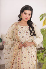 Ready-to-Wear Organza Tissue Embroidered 3-Piece Suit | Luxury Festive Wear