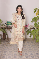 Ready-to-Wear Organza Tissue Embroidered 3-Piece Suit | Luxury Festive Wear