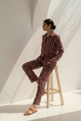 Ready-to-Wear Striped Co-Ord Set – Two Vibrant Colors (Red & Yellow) | Khaleesi Clothing