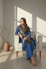 Ready-to-Wear Digital Printed Dull Silk Georgette Dress | Khaleesi Clothing