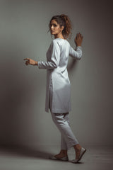 Ready-to-Wear Dull Silk (Pulse) 2-Piece Dress | Khaleesi Clothing