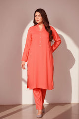 Ready-to-Wear Boski Linen 2-Piece Dress – Salmon Elegance | Khaleesi Clothing