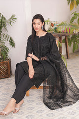 Ready-to-Wear Organza Embroidered 3-Piece Suit | Elegant Formal Wear
