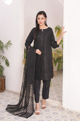 Ready-to-Wear Organza Embroidered 3-Piece Suit | Elegant Formal Wear