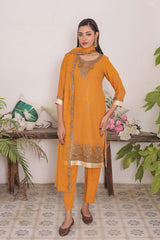 Ready-to-Wear Linen Georgette 3-Piece Suit | Elegant Formal Wear