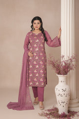 Ready-to-Wear Chiffon Georgette Embroidered 3-Piece Suit | Elegant Wear