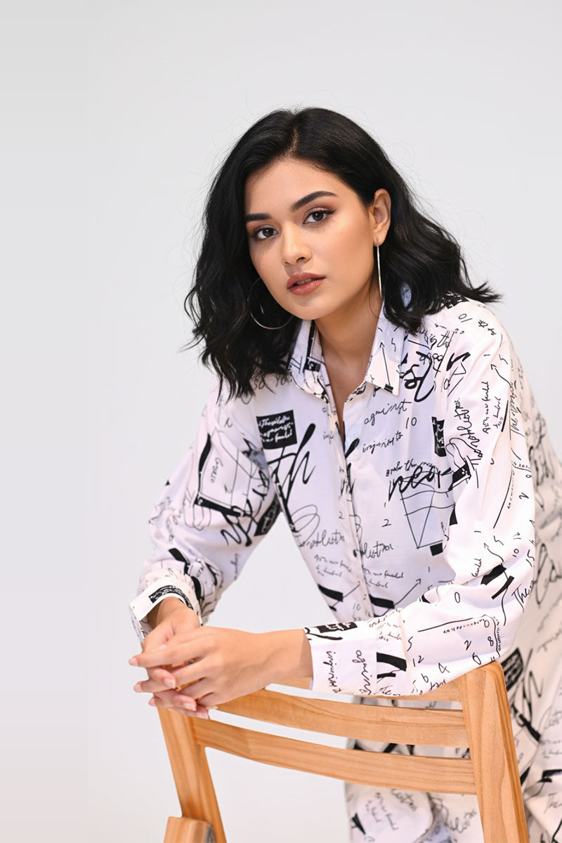 Ready-to-wear white Boski Linen printed 2-piece outfit for women – Khaleesi Clothing
