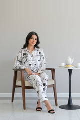 Ready-to-wear white Boski Linen printed 2-piece outfit for women – Khaleesi Clothing

